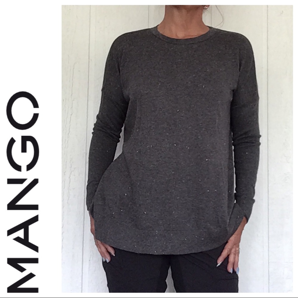 MANGO ROUND NECK KNIT SPARKLE SWEATER MEDIUM NWT